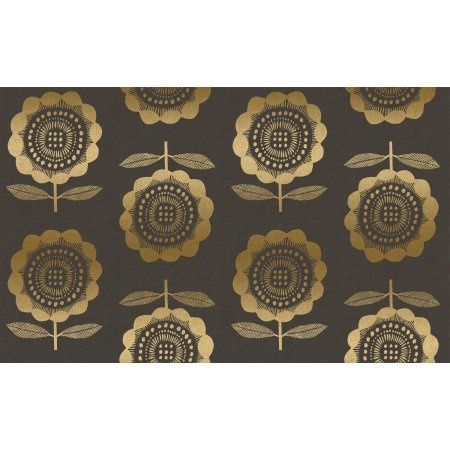 Peko Blossom Black and Gold Kibori Cotton Canvas Cotton+Steel