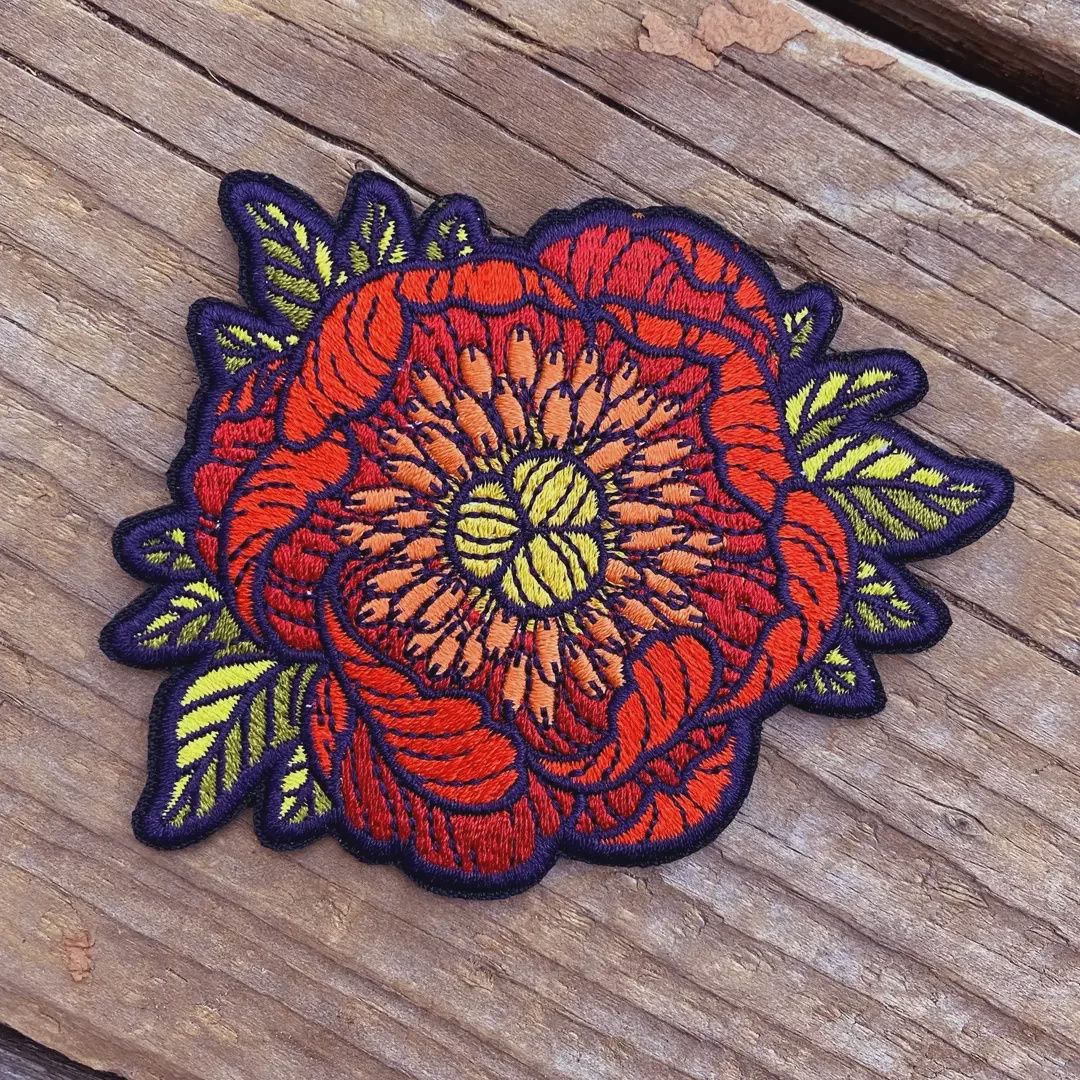 Peony Embroidered Patch Kate O'Hara