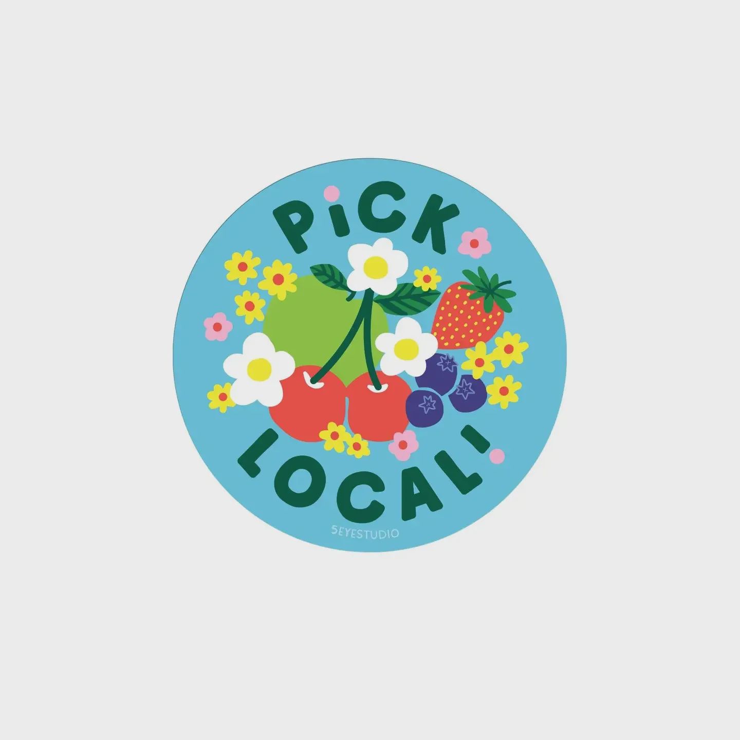 Pick Local Vinyl Sticker 5 Eye Studio