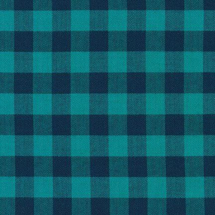 Porto Cotton Flannel - Blue Gingham Check