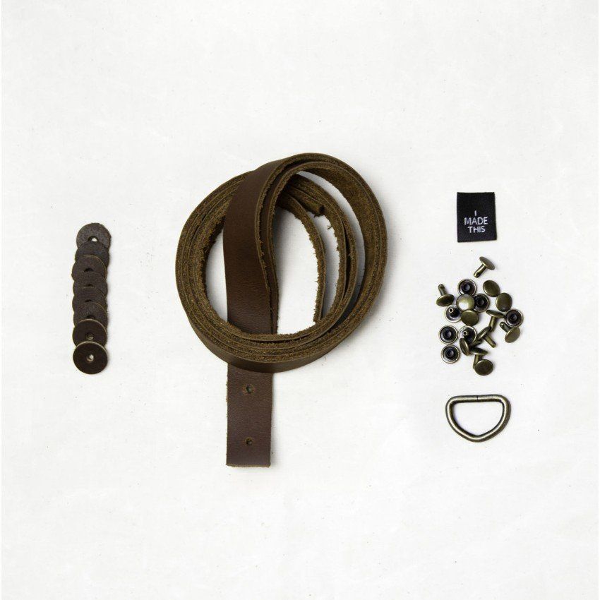 Portsmith Tote Leather + Hardware Kit Brown Leather + Antique Brass Hardware - Klum House