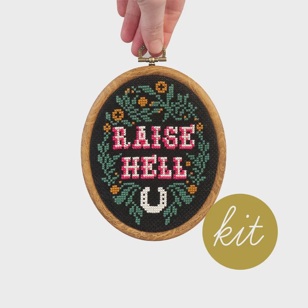 Raise Hell Cross Stitch Kit Junebug and Darlin