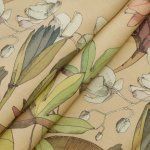 REMNANT Tropical Flowers EcoVero Rayon Satin 2-1/8 yards remnant