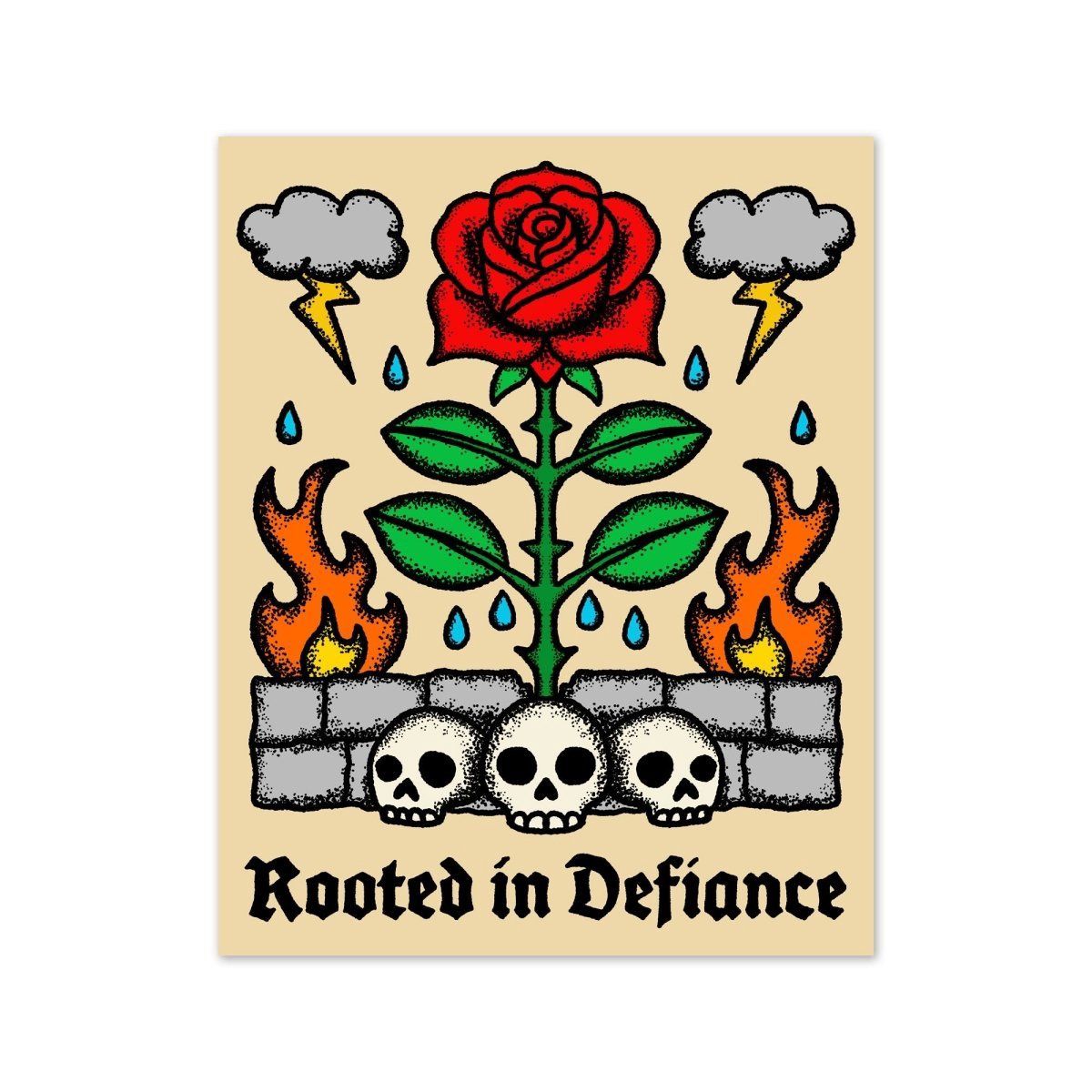 Rooted in Defiance Vinyl Sticker Pretty Bad Co.