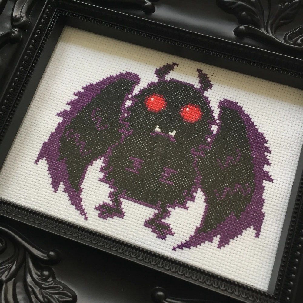 Mothman Complete Counted Cross Stitch Kit - Spot Colors
