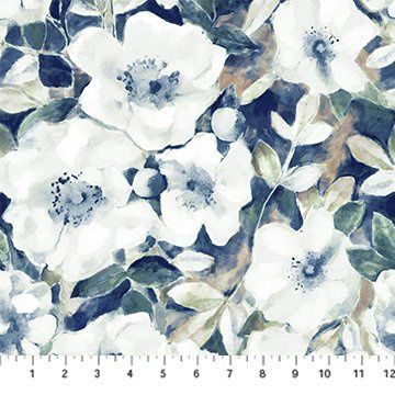 Natural Essence Navy Floral Printed Rayon FIGO