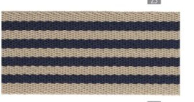 Navy and Natural Two Toned Striped Webbing 1.5" wide