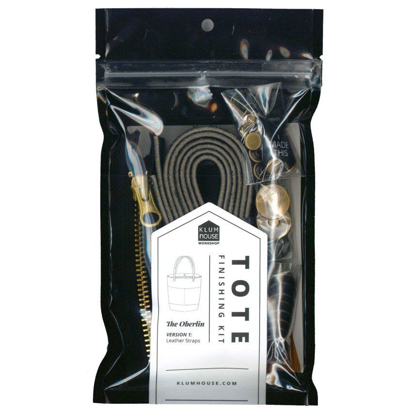 Oberlin Tote Leather + Hardware Kit Black Leather + Antique Brass Hardware - Klum House