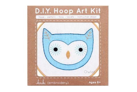Owlet Hoop Art Embroidery Kit - Kiriki Press