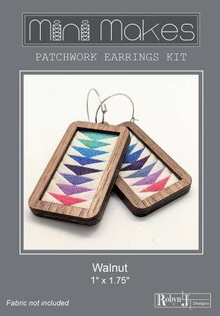 Patchwork Earrings Kit (Assorted Styles) Mini Makes, Style: Rectangle  Walnut