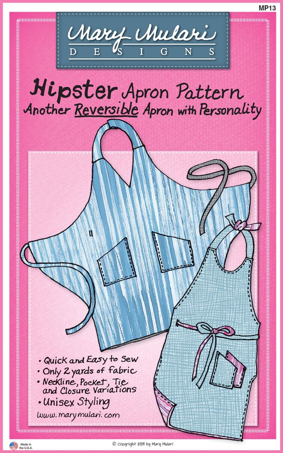 Pattern Hipster Apron - Mary Mulari Designs