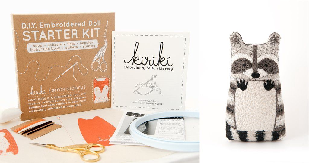 Raccoon Embroidery Doll-Maker Starter Kit - Kiriki Press