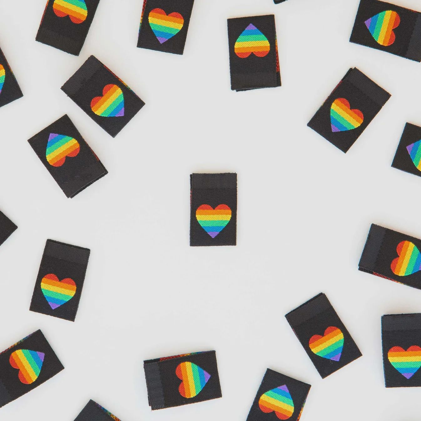 Rainbow Hearts Woven Garment Labels Sarah Hearts