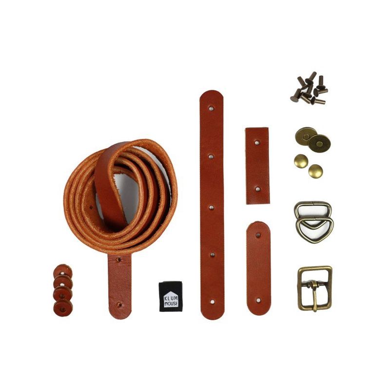 Naito Bucket Bag Leather + Hardware Kit Chesnut Leather + Antique Brass Hardware - Klum House