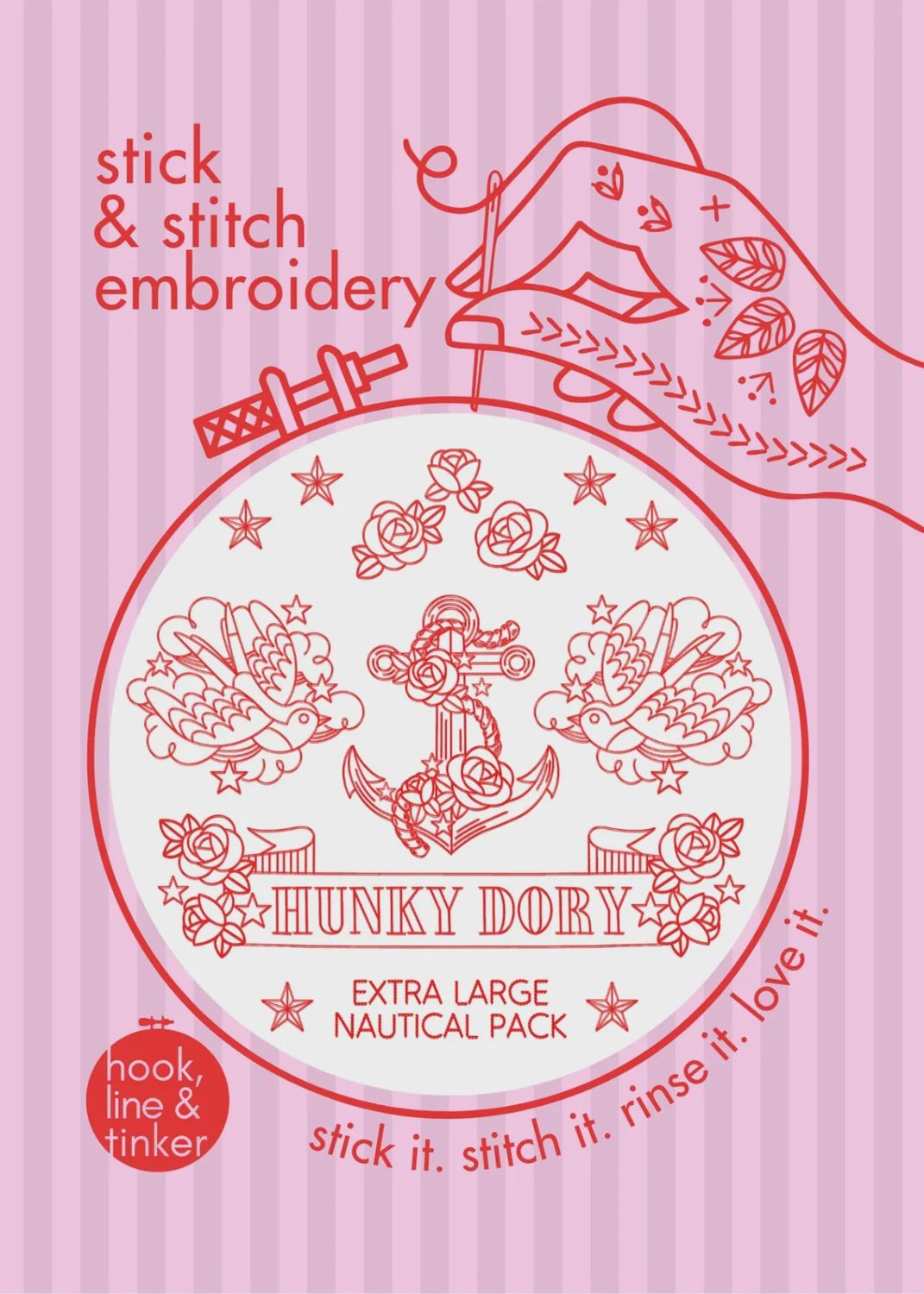 Nautical Stich and Stitch Embroidery Bundle Extra Large Hook Line &amp; Tinker