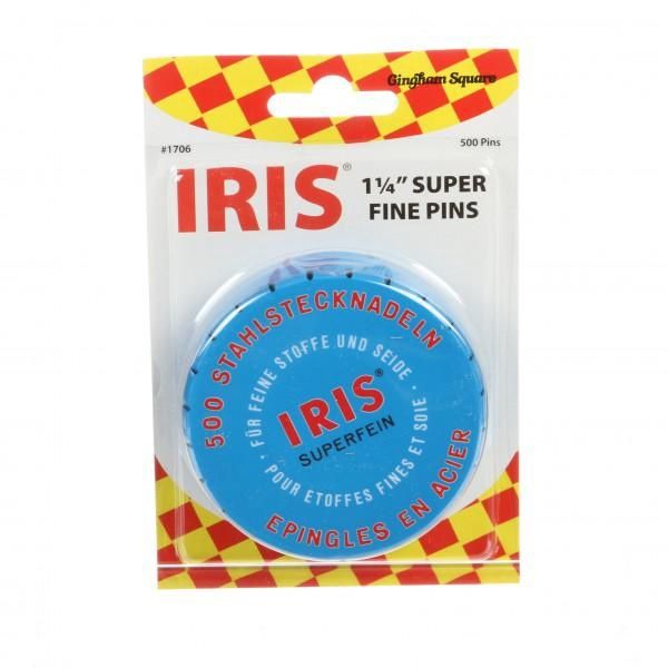 Notions Iris 1.25 Inch Super-Fine Pins - 500 Count Tin