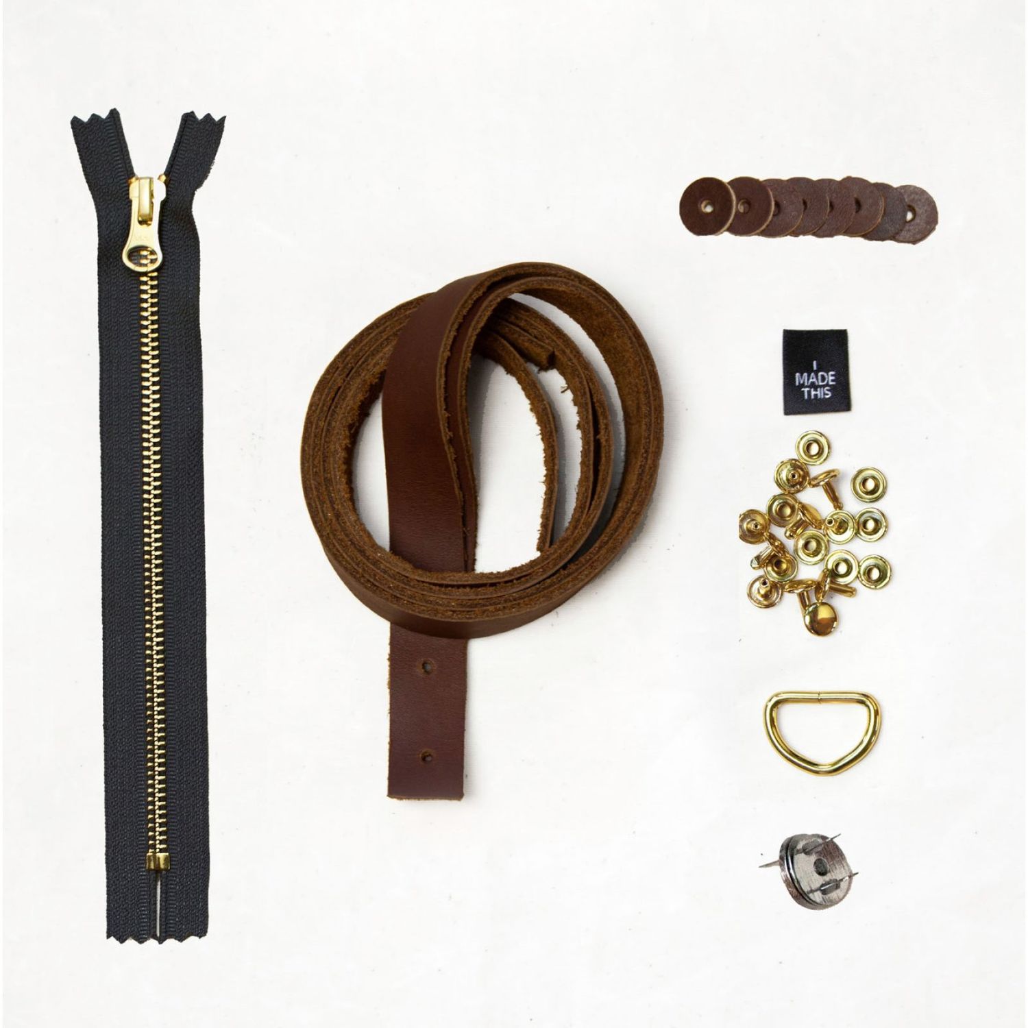 Oberlin Tote Leather + Hardware Kit Brown Leather + Brass Hardware - Klum House