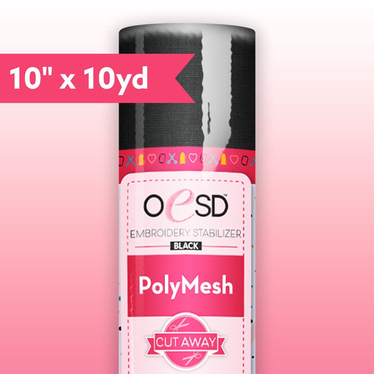 OESD Polymesh CutAway Black 15" x 10 yards