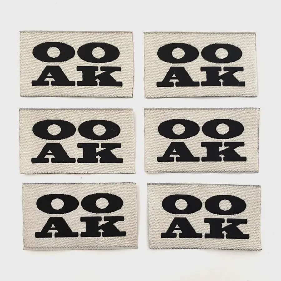 OOAK Natural Woven Labels Pack of 6 Shelli Can
