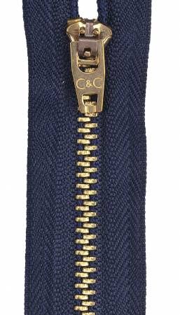 Packaged Metal Jean Zipper 9in Navy