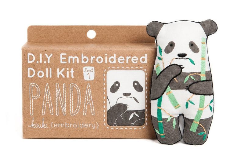 Panda Embroidery Doll-Maker Kit - Kiriki Press
