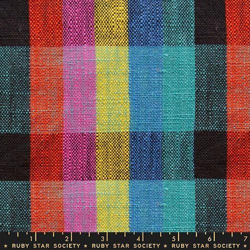 Picnic Plaid in Rainbow and Black 16" Sunshine Toweling Ruby Star Society