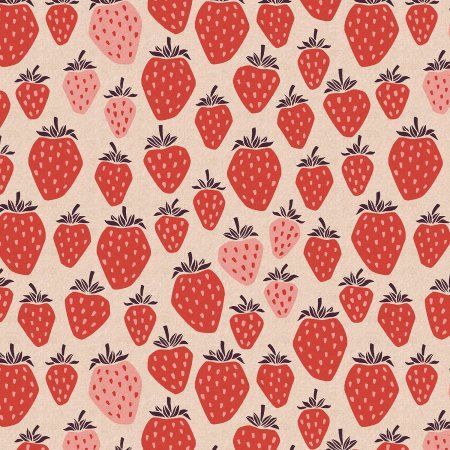 Queen of Berries True Red Under the Apple Tree Cotton Canvas Cotton + Steel