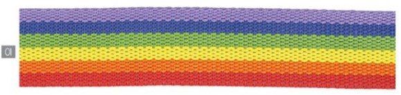 Rainbow Stripe Polyester Webbing - 40mm (1.5")