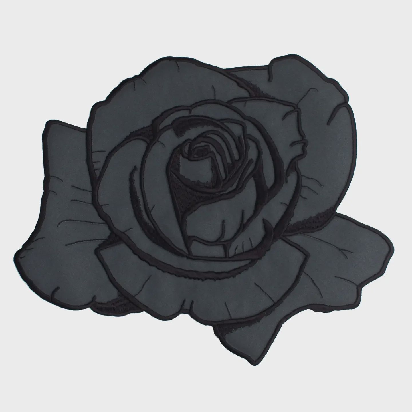 Reflective Black Rose Back Patch XL