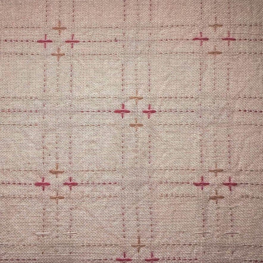REMNANT 1-3/8YD Manchester Plusses and Crosses Light Pink Diamond Textiles remnant