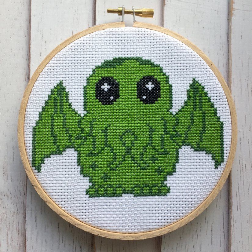 SALE! Cute Cthulhu Complete Cross Stitch Kit - Spot Colorse
