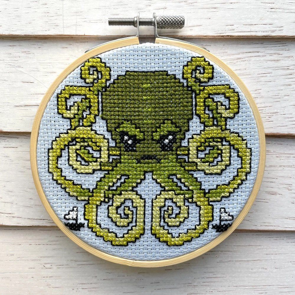 SALE! Kraken Cross Complete Stitch Kit - Spot Colors