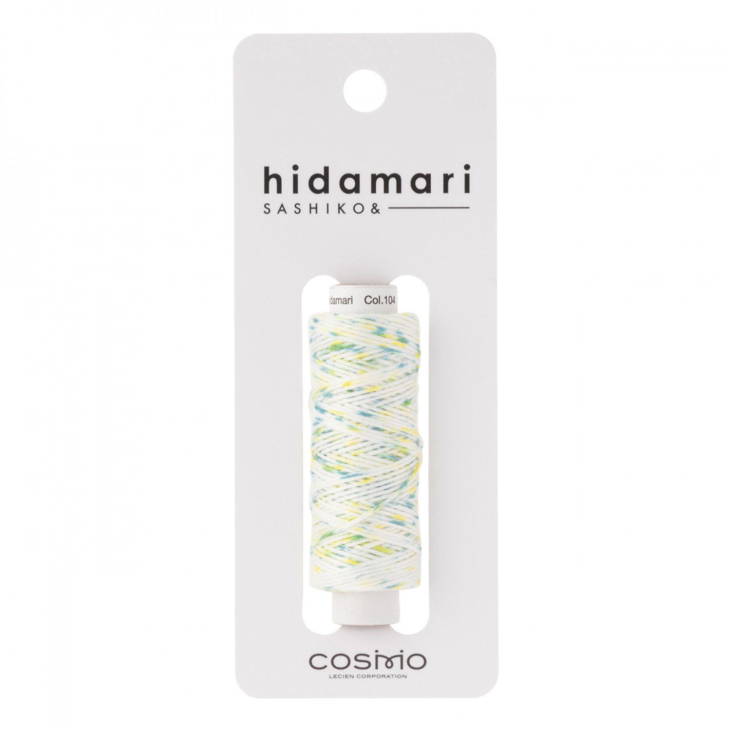 Sashiko Cosmo Hidamari Embroidery Thread - 104 Shaved Ice Yellow Green Variegated 89-104