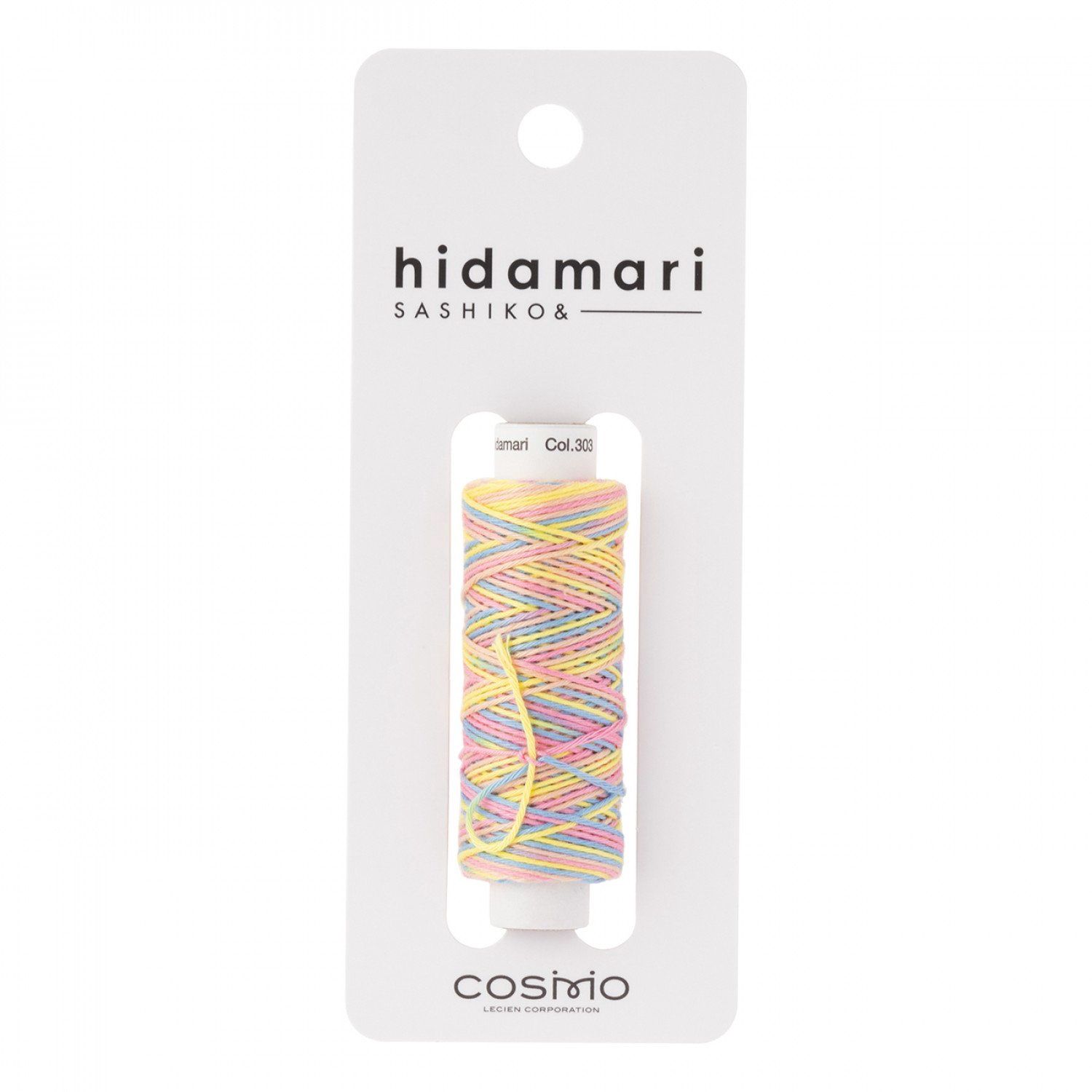 Sashiko Cosmo Hidamari Embroidery Thread - 303 Rainbow Sorbet Variegated