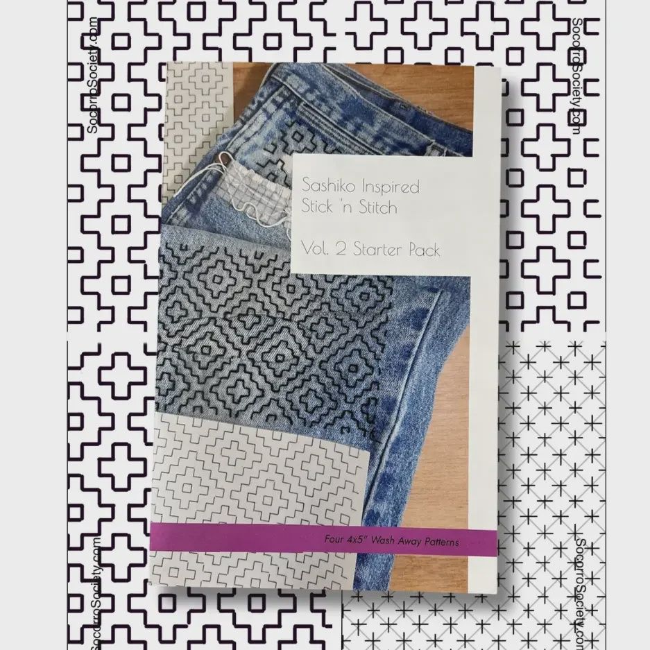 Sashiko Inspired Mending Stick and Stitch Starter Pack Vol 2