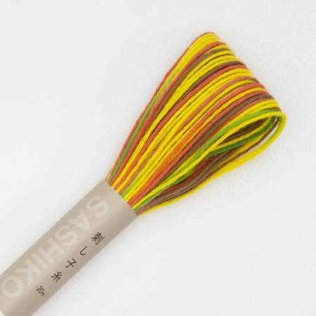 Sashiko Thread Olympus Designs Green / Red / Yellow Variegated