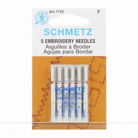 Schmetz Embroidery Machine Needle Assorted Sizes 11/75 &amp; 14/90