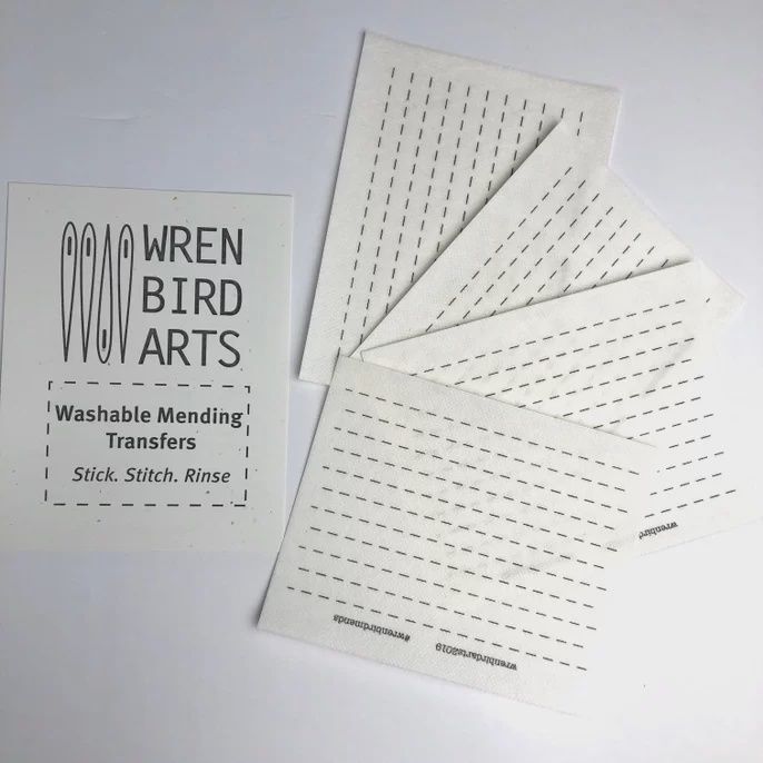 Sashiko Style Lines Stick and Stitch Water Soluable Embroidery Transfers