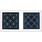 Sashiko Tsumugi Sampler Coasters Navy Blue