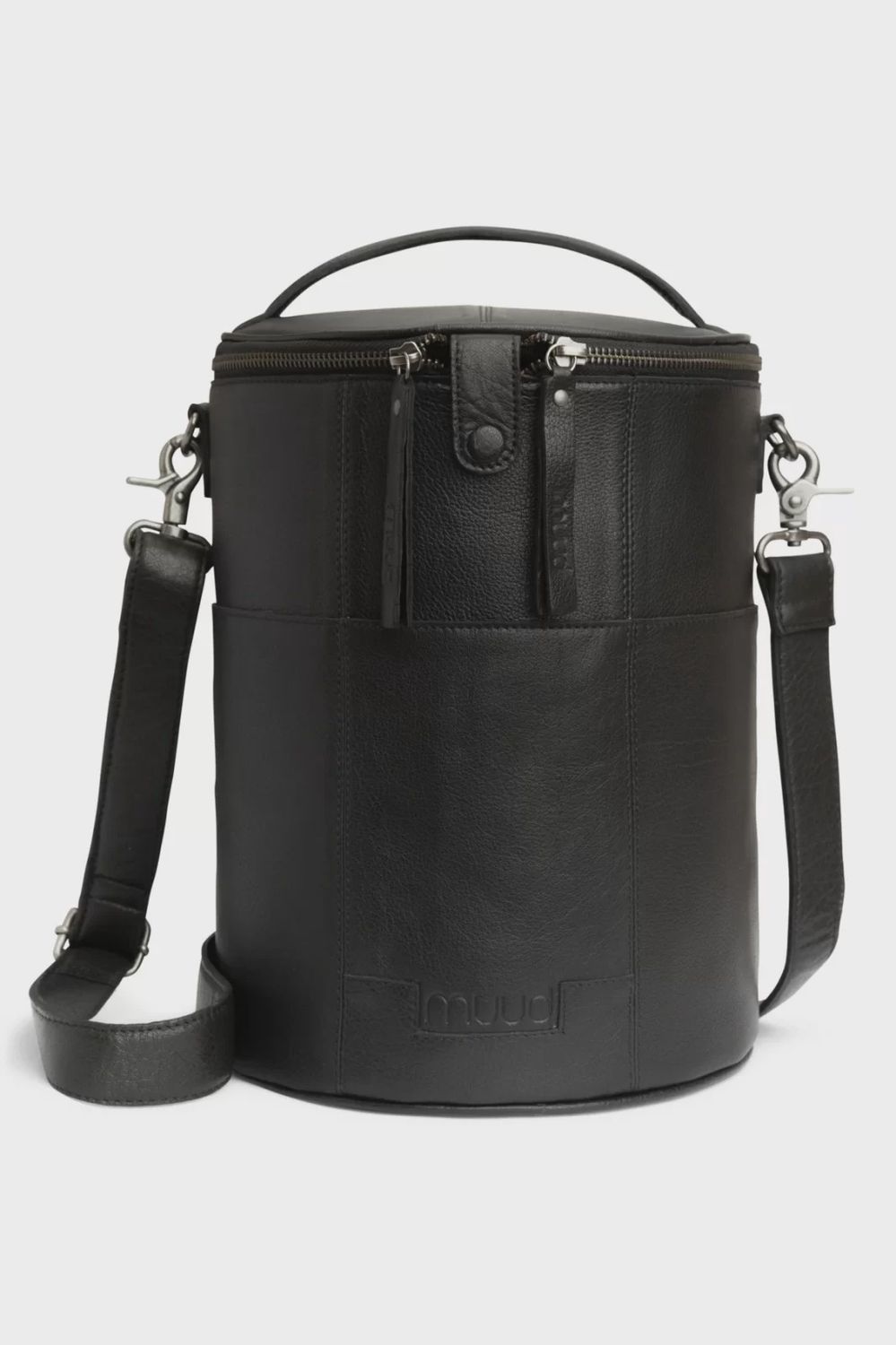 Saturn XL Black Leather Project Bag Muud