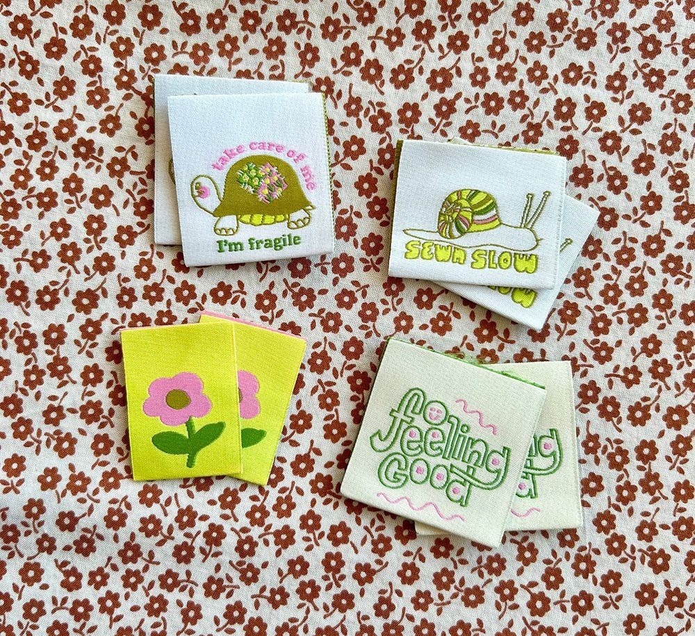 Self Love Pack Woven Labels 8 count Garment Labels Cotton and Ochre