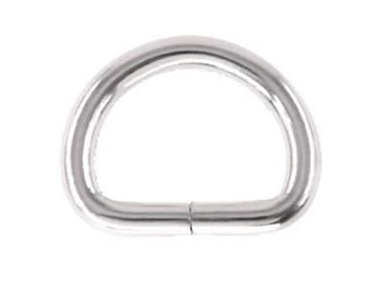 Silver Metal D Ring 1"