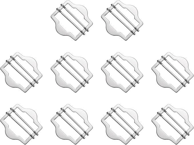 Silver Tri - Glide Metal Adjuster Slide Buckle 20mm