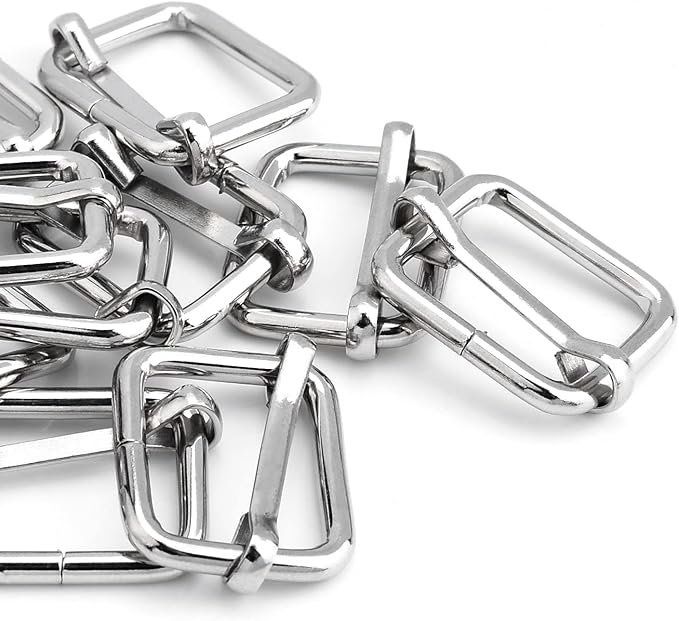 Silver Tri - Glide Rectangle Slide Buckle Strap Adjuster  3/4"