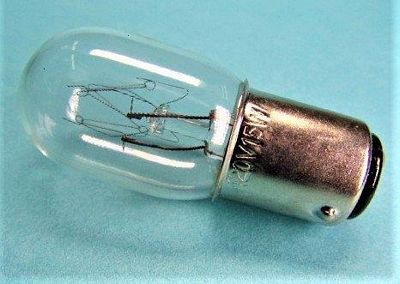 Small Sewing Machine Bulb 120V 15W Bayonette Base