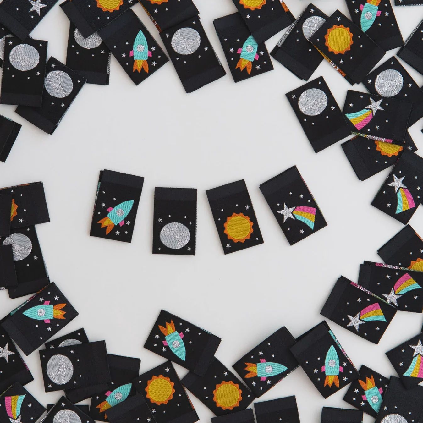 Space Multipack Woven Garment Labels Sarah Hearts