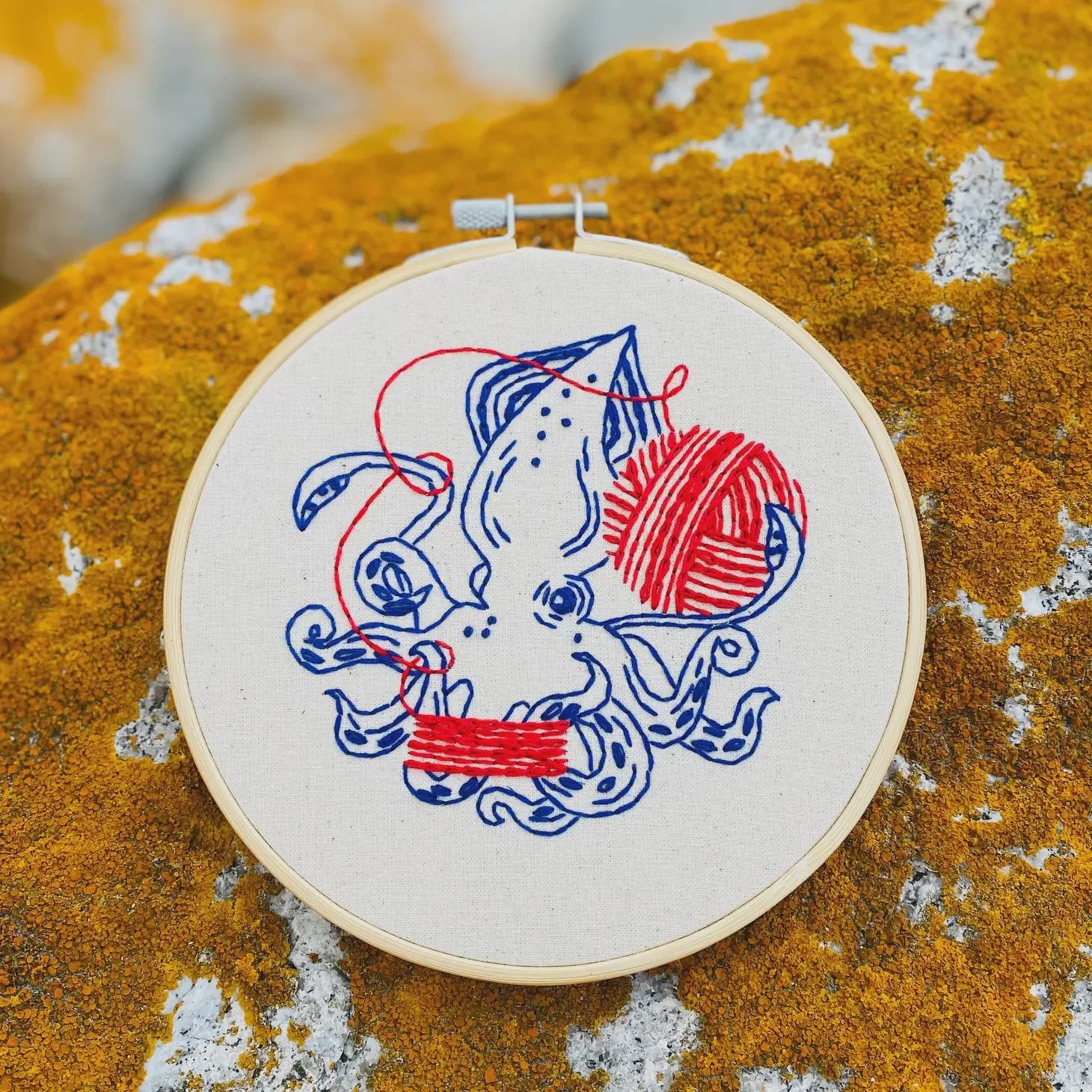 Squid Balling Yarn Embroidery Kit Hook Line &amp; Tinker