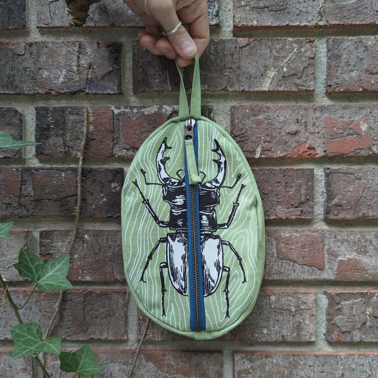 Stag Beetle Zippered Pouch - ilikesara