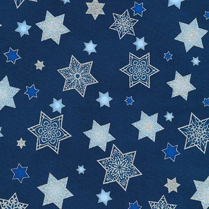Stars of Light Scattered Stars with Metallic Accents - Cotton Print