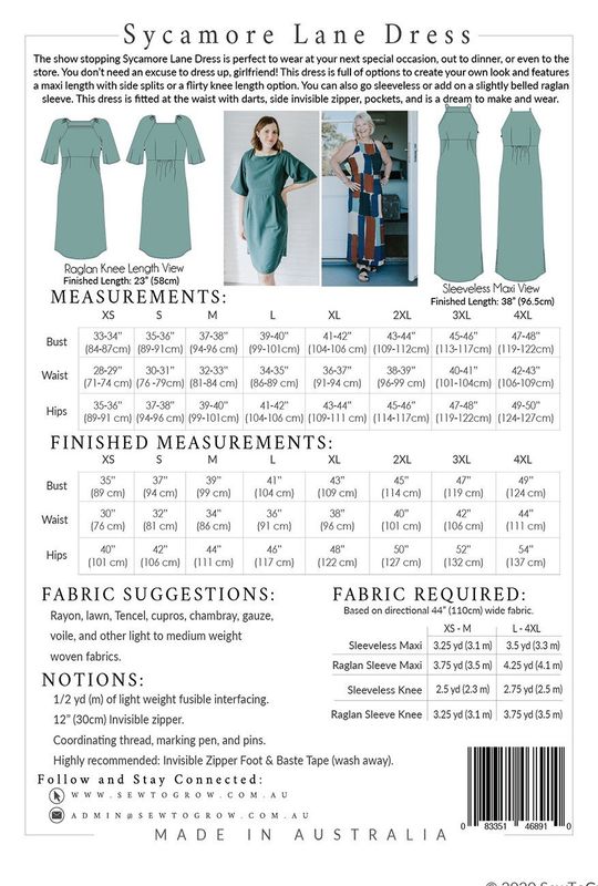 Sycamore Lane Dress - Sew To Grow